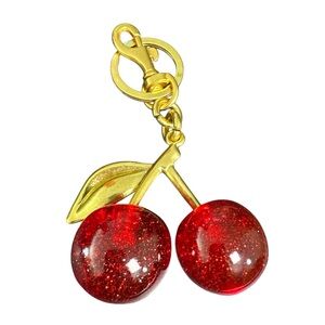 Red Cherry Bag Charm Keychain